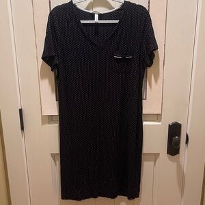 Soma Black Nightshirt with White Dots